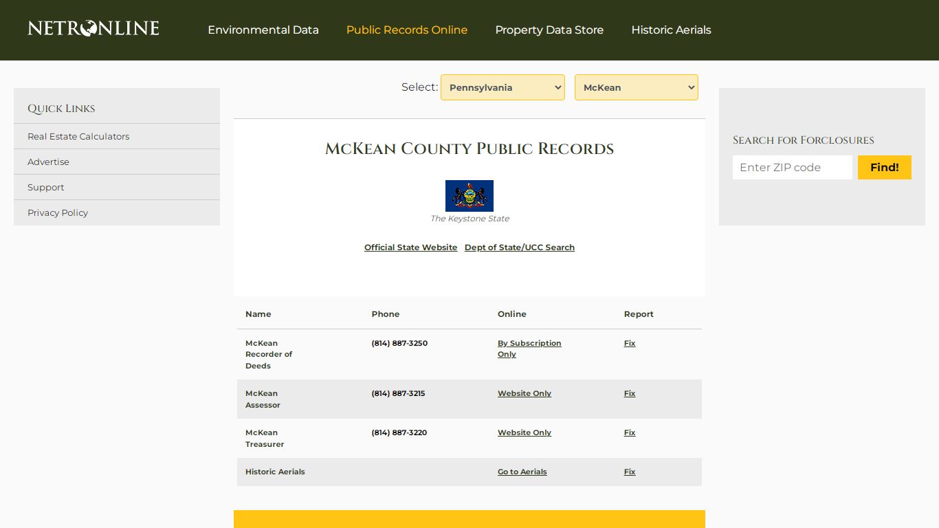 McKean County Public Records - NETROnline.com